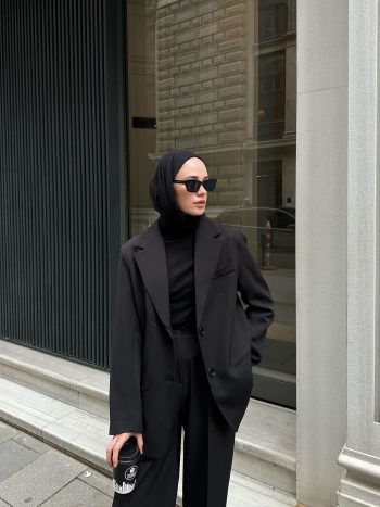 Siyah Vintage Ceket Takım (Oversize Kalıp) - Görsel 7