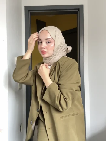 Yağ Yeşili Vintage Ceket Takım (Oversize Kalıp) - Görsel 5