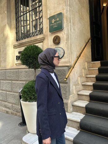Lacivert Çizgili Vintage Ceket - Görsel 6